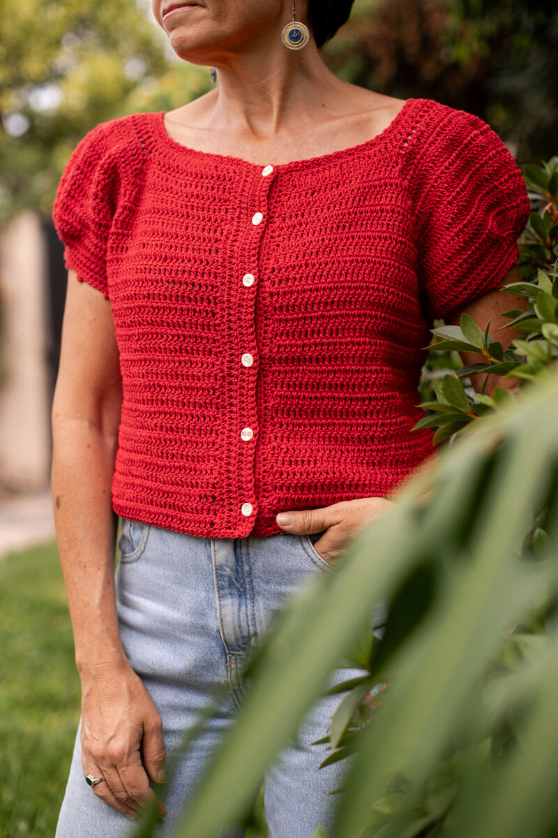 Prenda a crochet tejida por una alumna de Tejidos La Vidala